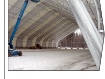 WSSL GIGA-SPAN Tent, Arctic Winter Games, the large event tent being setup