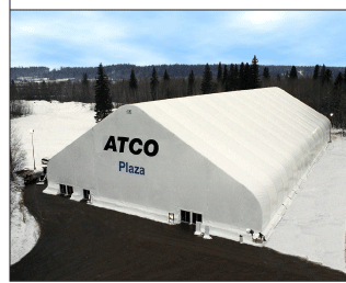 WSSL GIGA-SPAN Clearspan Tent, Arctic Winter Games, completed GIGA-SPAN winter tent