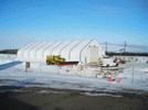 WSSL GIGA-SPAN Tent, CNRL, outside view of the large portable structure