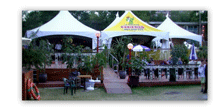 Pernod Branded Logo Marquee Tent, beautiful restaurant patio setup