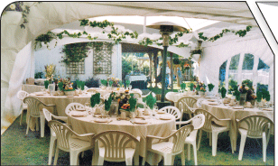 Interior of a Peak Marquee MQ20H Wedding tent