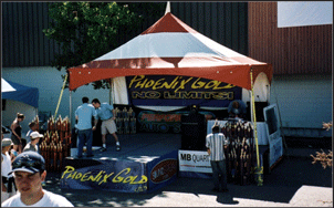MQ1020 Marquee Logo Sales Tent, Red and White striped top