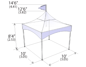 Layout drawing including dimension of an MQ10H Peak Marquee