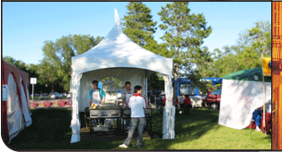 Food kiosk tent at a festival