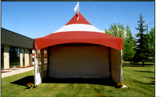 White and Red Canvase School Event MQ15 Tent