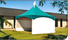 Shade and Smoking room MQ15 tent, Green Canopy and White Walls