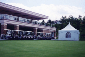 White Canopy Golf course event Peak Marquee MQ15 Tent