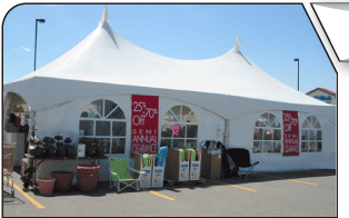 Peak Marquee MQ2040T Greenhouse Sales Tent with Logo and Banners