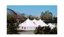 WSSL Peak Pole Logo tent with Six Flags Logo at LaRonde, Montreal