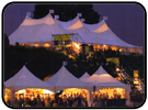 Large Corporate Venue Tent, eye catching Twin Peak Pole design