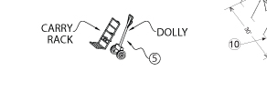 Dolly with Carrying Rack, Peak Pole Tent Accessory