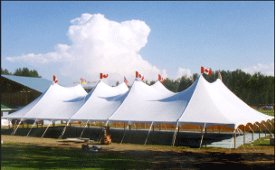 Peak Pole Tent, PPT40X, ready for special event in the golf course, Surrey, BC