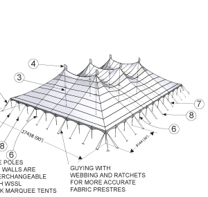 Diagram of a complete Peak Pole Tent, PPT90X