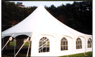 White High Peak Pole Tent PPT30X, easy to install and store, ready for a garden party