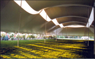 Twin Peak Pole Tension Tent, PPT80X, botanical garden in Montreal, inside view
