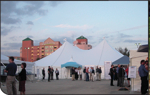 Trade Show Peak Pole Tent, PPT90X, at the IFAI Tent Rental Association in Florida