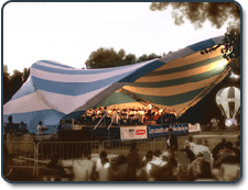 Stagecover, band shell, arabesque saddle shape span 56