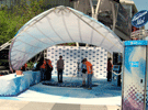 Stagecover, band shell, arabesque saddle shape span 22