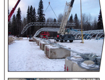 WSSL GIGA-SPAN Tent, Arctic Winter Games, the large event tent being setup