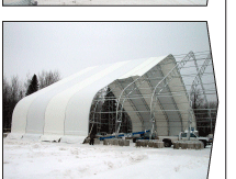 WSSL GIGA-SPAN Tent, Arctic Winter Games, the large event tent being setup