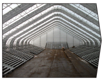 WSSL GIGA-SPAN Tent, Arctic Winter Games, the large event tent being setup