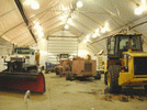 WSSL GIGA-SPAN Tent, CNRL, equipment being stored in the completed structure