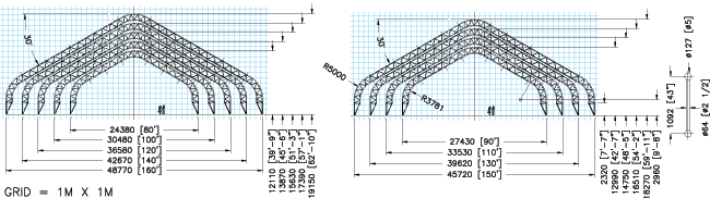 Layout drawing of GIGA Span Series 43 Portable Structure