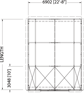 Warner Shelters Garage Tent layout drawing, top view