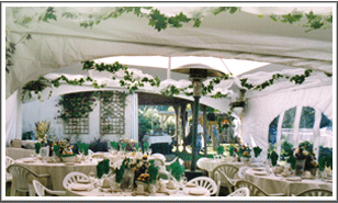 Interior of a Peak Marquee MQ20H Wedding tent