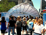 Stagecover, band shell, arabesque saddle shape span 22