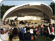 Stagecover, band shell, arabesque saddle shape span 80