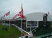 WSSL Modular Clearspan Building,Model Mod 2x, temporary building being use as a sun shade and stand cover at a Spruce Meadows in Calgary