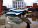 WSSL Arabesque Stage Cover Tent, model SA56, band shell tent being used for symphony concert event at Olympic Plaza in Calgary