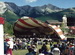 WSSL Arabesque Stage Cover Tent, model SA56, band shell tent being used for the Mozart on the Mountain music symphony in Banff