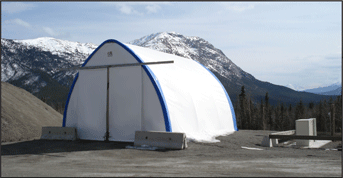 Warner Shelters Garage Tent, industrial storage tent