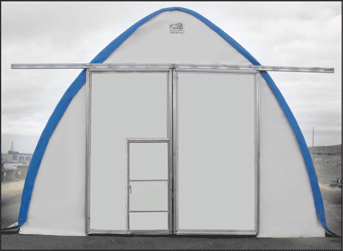 Warner Shelters Garage Tent, construction and equipment storage tent