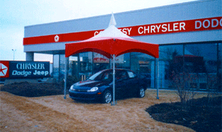 Courtsey Chrysler Dodge red and white MQ10H used being used to Show Case a vehicle